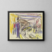 Rue Grostadt avec tramways - Ernst Ludwig Kirchner — framed artwork on a wall