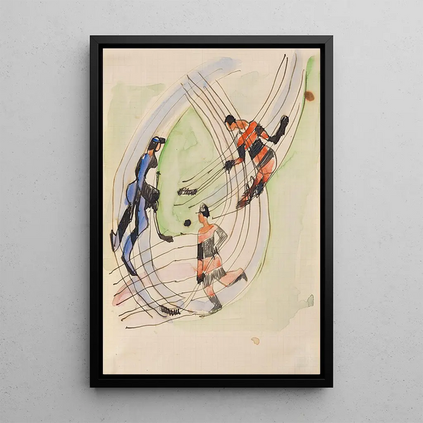 Hockey Player - Ernst Ludwig Kirchner — framed artwork on a wall