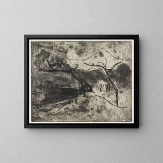 Hidden under the trees in the snow - Ernst Ludwig Kirchner — framed artwork on a wall