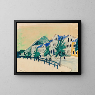 House with Driveway - Ernst Ludwig Kirchner — framed artwork on a wall