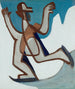 a painting of a skater crossing a frozen lake in the Alps - Ernst Ludwig Kirchner — artwork view