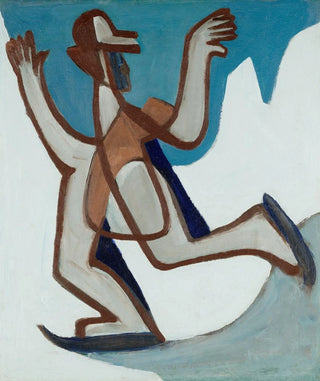 a painting of a skater crossing a frozen lake in the Alps - Ernst Ludwig Kirchner — artwork view