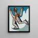 a painting of a skater crossing a frozen lake in the Alps - Ernst Ludwig Kirchner — framed artwork on a wall