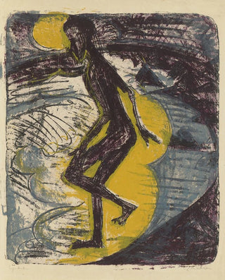 Hans Gewecke marchant dans la mer - Ernst Ludwig Kirchner — artwork view