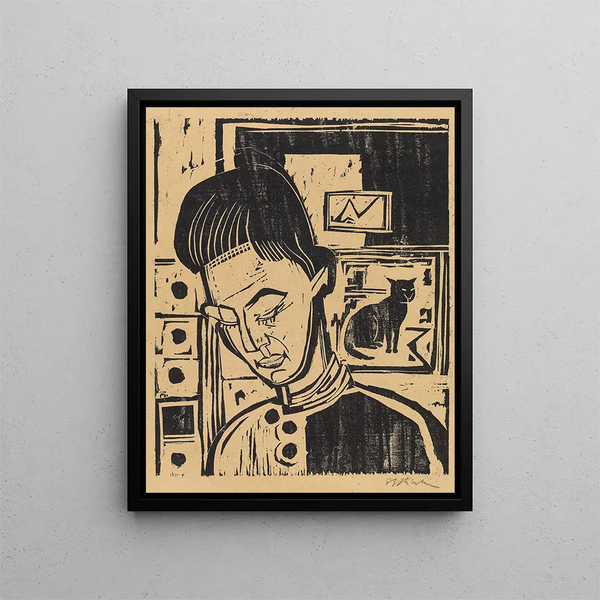 Andreas, the Head of Boys - Ernst Ludwig Kirchner — framed artwork on a wall