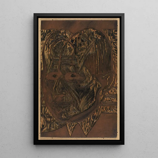 Tête du Dr Bauer Zeichnungsstock - Ernst Ludwig Kirchner — framed artwork on a wall