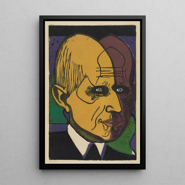 Head of Dr. Bauer - Ernst Ludwig Kirchner — framed artwork on a wall