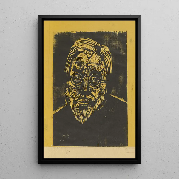 Head of Jakob Bosshart - Ernst Ludwig Kirchner — framed artwork on a wall