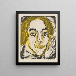 Head Mary Wigmann - Ernst Ludwig Kirchner — framed artwork on a wall