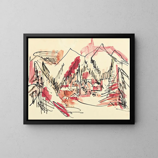 Landscape of Davos - Ernst Ludwig Kirchner — framed artwork on a wall