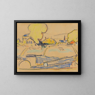 Landscape near Dresden - Ernst Ludwig Kirchner — framed artwork on a wall