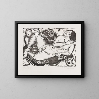 Acte couché - Ernst Ludwig Kirchner — framed artwork on a wall