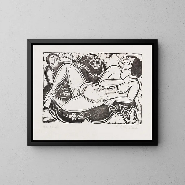 Acte couché - Ernst Ludwig Kirchner — framed artwork on a wall