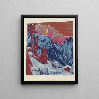 Tapis long près de Monduntergang - Ernst Ludwig Kirchner — framed artwork on a wall