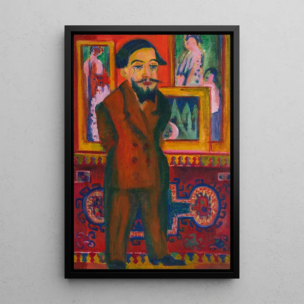 Portrait of a man L Schames - Ernst Ludwig Kirchner — framed artwork on a wall