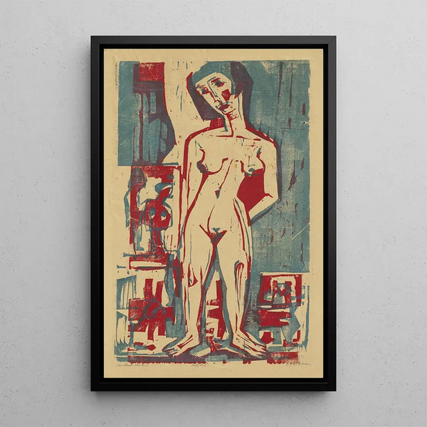 Lena Nude Painting - Ernst Ludwig Kirchner — framed artwork on a wall