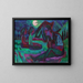 Player of Accordion under the Night Moon - Ernst Ludwig Kirchner — framed artwork on a wall