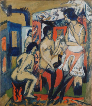 Nude in studio painting - Ernst Ludwig Kirchner — artwork view