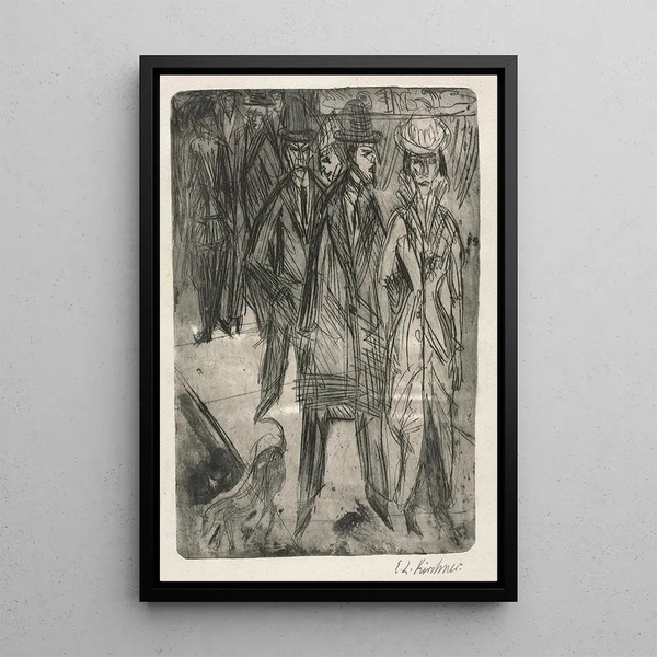 In the Street - Ernst Ludwig Kirchner — framed artwork on a wall