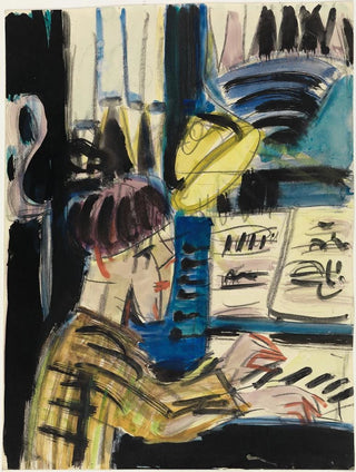 Organist Painting - Ernst Ludwig Kirchner — artwork view