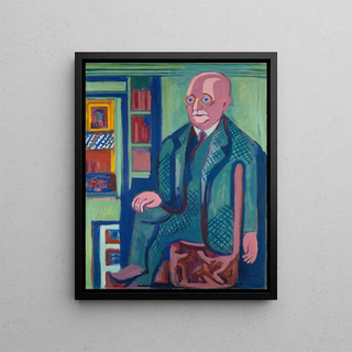 Portrait of Dr. Carl Hagemann - Ernst Ludwig Kirchner — framed artwork on a wall