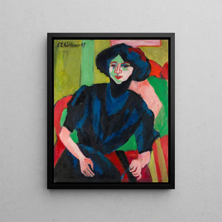 Portrait of Gerti - Ernst Ludwig Kirchner — framed artwork on a wall