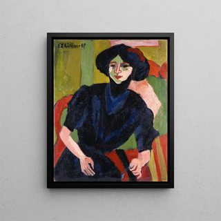 Portrait of a Woman - Ernst Ludwig Kirchner — framed artwork on a wall