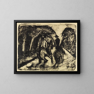 Cavalier dans le Grunewald - Ernst Ludwig Kirchner — framed artwork on a wall