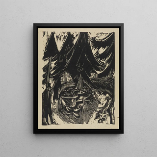 Promenade au sanatorium - Ernst Ludwig Kirchner — framed artwork on a wall