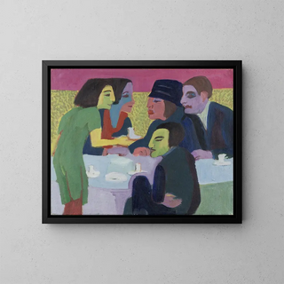 Scene in a Café - Ernst Ludwig Kirchner — framed artwork on a wall