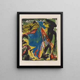La rencontre de Schlemihl avec l'ombre - Ernst Ludwig Kirchner — framed artwork on a wall