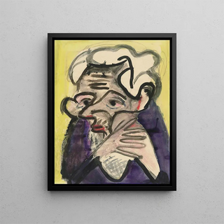 Farm Woman Painting Schweizer Bäuerin - Ernst Ludwig Kirchner — framed artwork on a wall