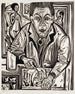 Self-portrait engraved on wood - Ernst Ludwig Kirchner — artwork view