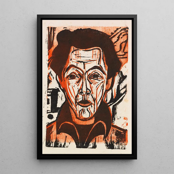 Self-portrait - Ernst Ludwig Kirchner — framed artwork on a wall