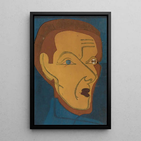 Self-portrait Farbstock I - Ernst Ludwig Kirchner — framed artwork on a wall