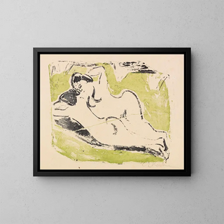 Sunbathing Painting - Ernst Ludwig Kirchner — framed artwork on a wall