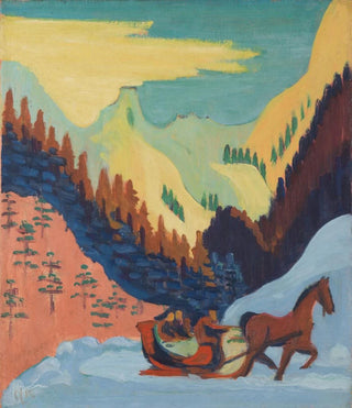 Promenade en traîneau dans la neige - Ernst Ludwig Kirchner — artwork view