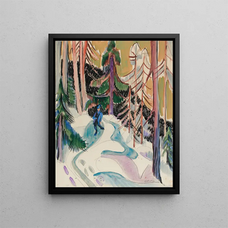 Forest Walk Painting - Ernst Ludwig Kirchner — framed artwork on a wall