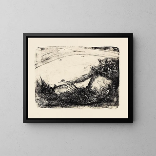 Cliffs and Sea of Fehmarn - Ernst Ludwig Kirchner — framed artwork on a wall
