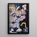 Still life with orchids and dancing creatures - Ernst Ludwig Kirchner — framed artwork on a wall