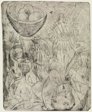 Still Life with Sunflowers and Fruit Bowl - Ernst Ludwig Kirchner — artwork view