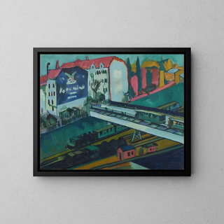 Tramway et chemin de fer - Ernst Ludwig Kirchner — framed artwork on a wall