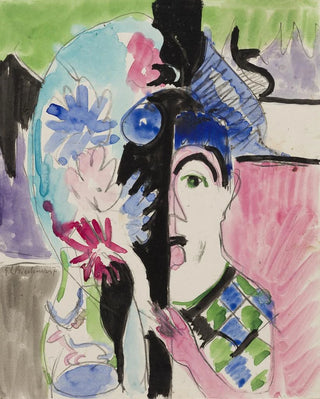 Study for Müllerkopf with flowers - Ernst Ludwig Kirchner — artwork view