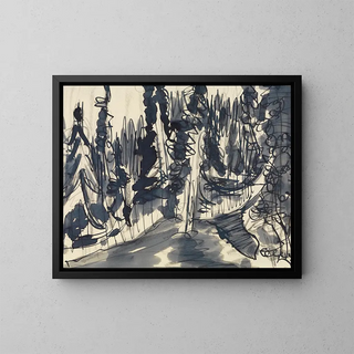 Study of the Pine Forest - Ernst Ludwig Kirchner — framed artwork on a wall