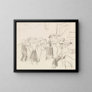 Café de danse - Ernst Ludwig Kirchner — framed artwork on a wall