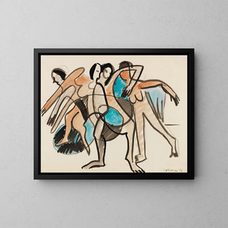 Dance Group - Ernst Ludwig Kirchner — framed artwork on a wall