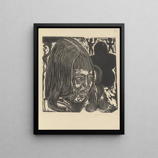 Portrait of Dorothea Sternheim - Ernst Ludwig Kirchner — framed artwork on a wall