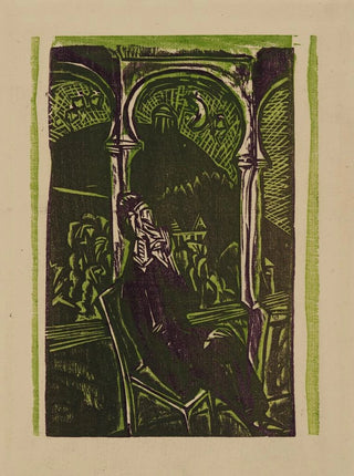 a triumphant man Botho Graef sitting on his balcony in Jena - Ernst Ludwig Kirchner — artwork view