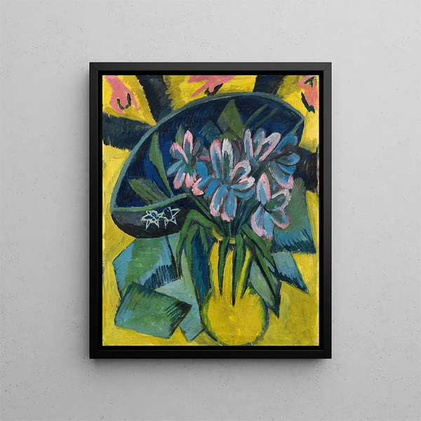 Tulipes cachées - Ernst Ludwig Kirchner — framed artwork on a wall