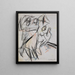 Four peasants dancing - Ernst Ludwig Kirchner — framed artwork on a wall